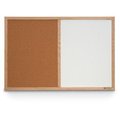 United Visual Products Wood Combo Board, 96"x48", Light Oak/Grey & Forbo UVDECORK9648OAK-LTOAK-GREY-FORBO